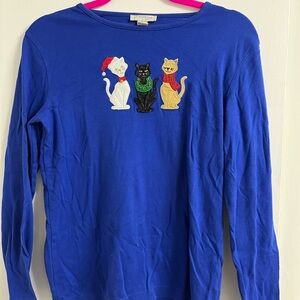 Mercer Street Studio Royal Blue Cat Trio Sweater